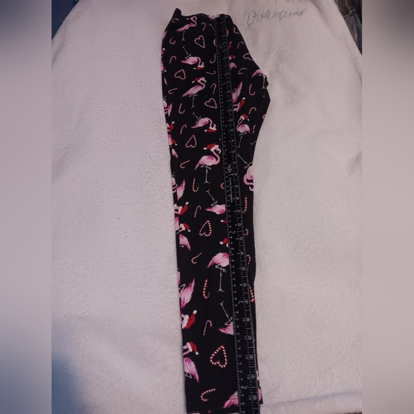 No Boundaries Christmas Flamingo Leggings Pre-owned - Picture 3 of 6